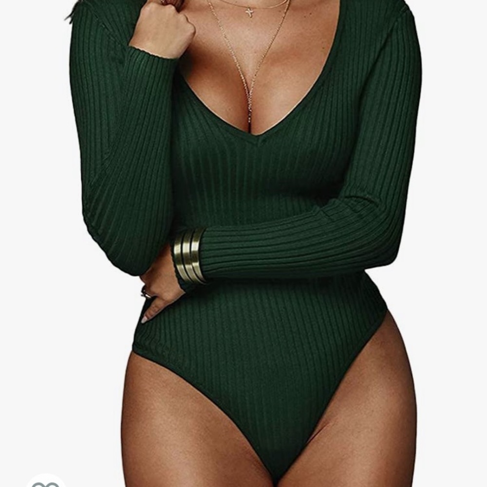 ‼️ Xs green thong bodysuit